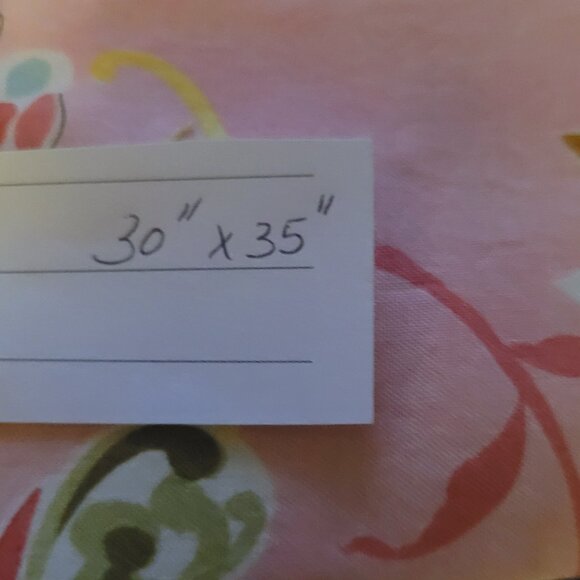 Lovely Pink & Multicolor Floral Fabric Remnant  30" by 35" - Picture 3 of 4